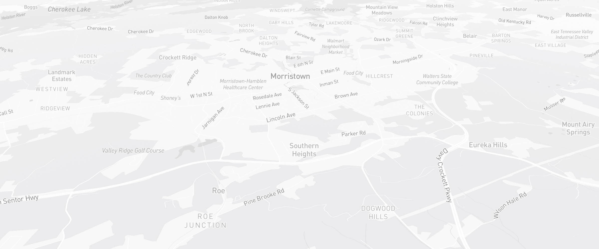 Neighborhood map of Morristown, TN — the area served by Life Insurance Agents of Morristown Group